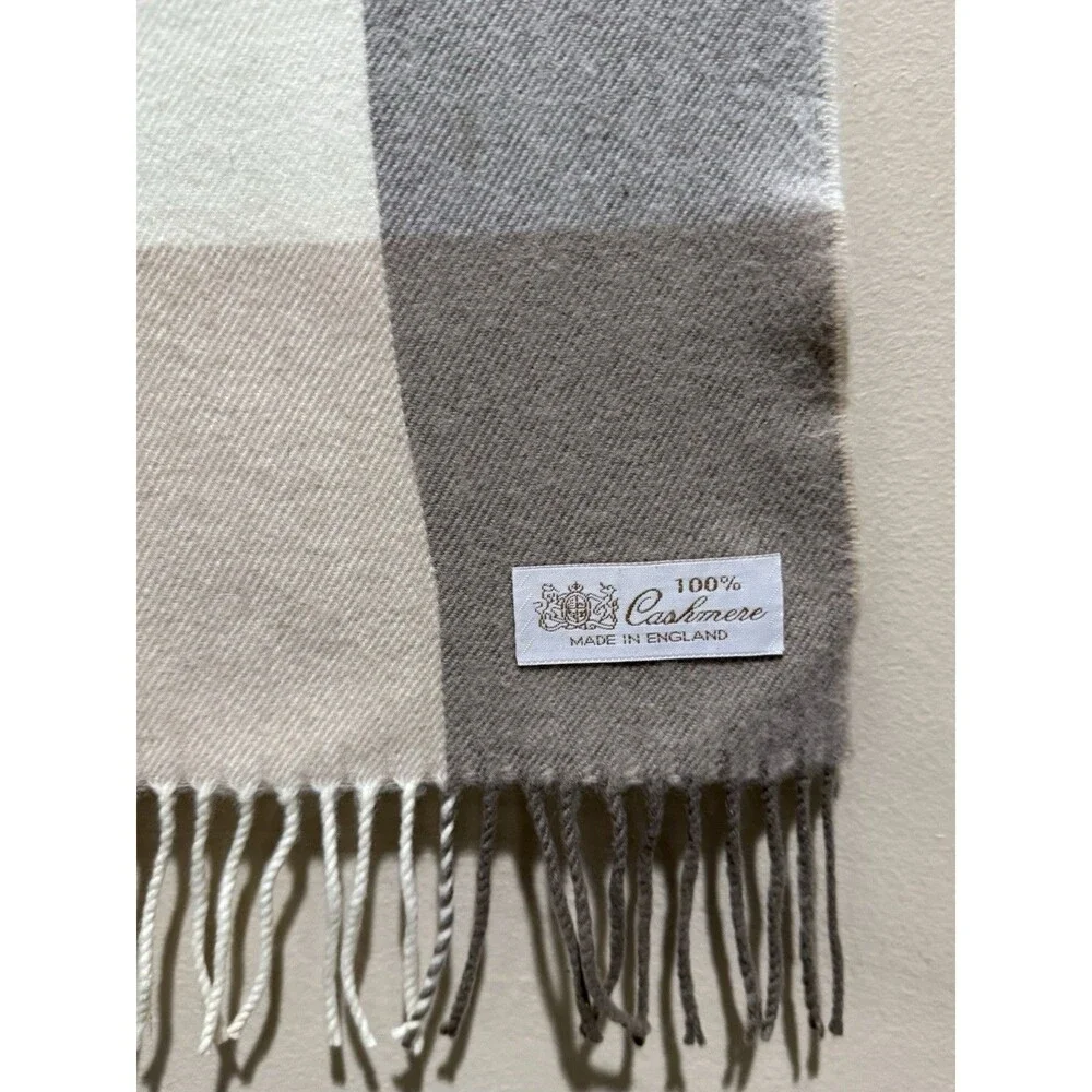English Cashmere Tartan Plaid Scarf Fringe Soft Wool Winter Wrap Shawl